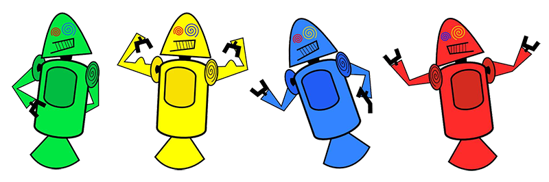 Imagem da primeira versão do mascote do Android, os Dandroids